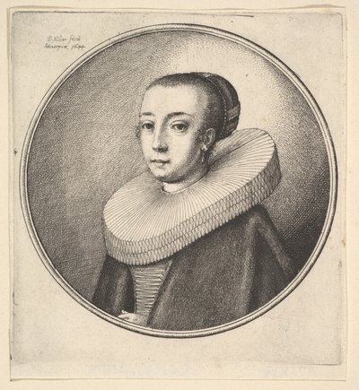 Femme avec collerette circulaire en dentelle, 1644 - Wenceslaus Hollar