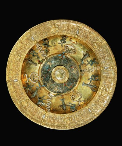 Plat en argent doré avec serpents, grenouilles et homards, émail ... - Wenzel I Jamnitzer
