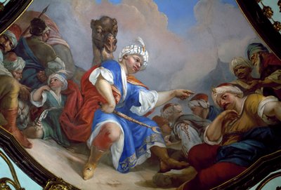 Fresque, salle principale du château de Ploskovice, Bohême, République tchèque - Wenzel Lorenz Reiner