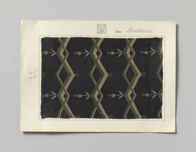Échantillon de soie imprimée, motif Bouddha - Wiener Werkstätte