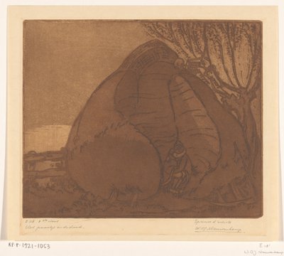 Homme et femme espionnés par la Mort - Wijnand Otto Jan Nieuwenkamp (signed by artist)