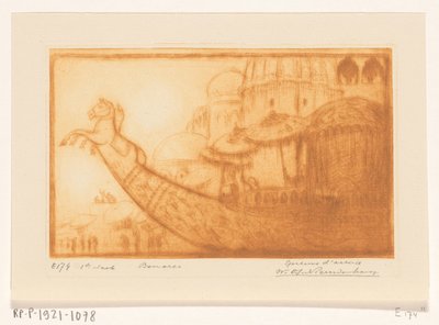 Le bateau du Maharaja de Bénarès sur le Gange - Wijnand Otto Jan Nieuwenkamp (signed by artist)