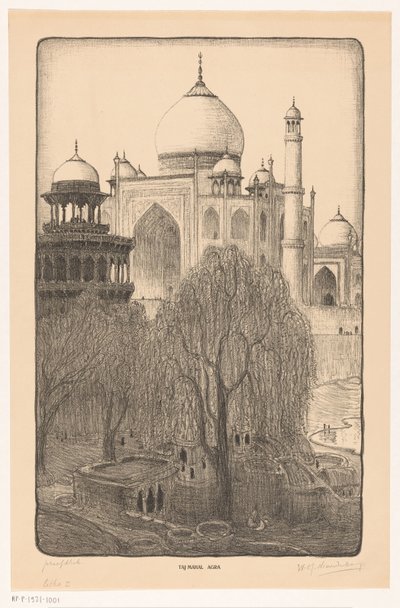 Taj Mahal, Agra - Wijnand Otto Jan Nieuwenkamp (signed by artist)