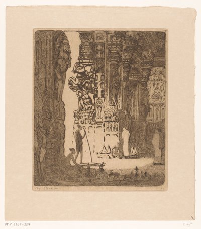 Colonnes sculptées dans un bazar à Madurai - Wijnand Otto Jan Nieuwenkamp