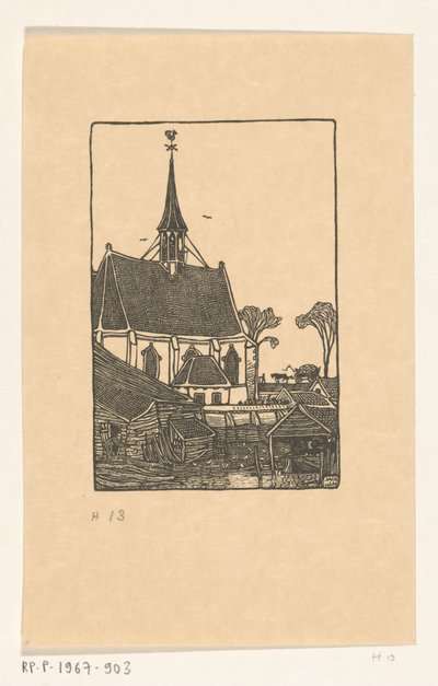 Église avec cimetière à Spaarndam - Wijnand Otto Jan Nieuwenkamp