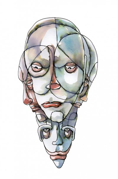 Visages abstraits multiples - Wildemar Doomgriever
