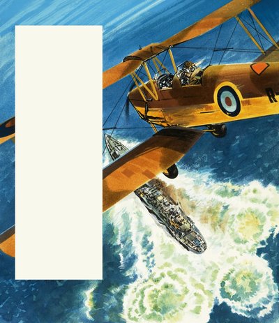 Un Tiger Moth patrouillant sur les côtes britanniques pendant la Seconde Guerre mondiale. - Wilf (20th century) Hardy