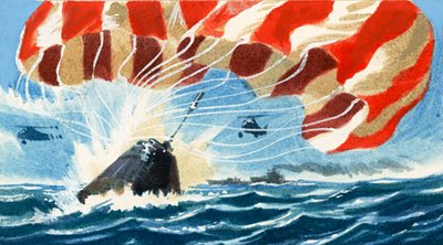Une capsule spatiale revient sur Terre grâce à un parachute - Wilf (20th century) Hardy