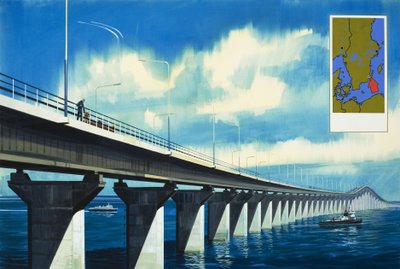 Pont sur le détroit de Kalmar - Wilf (20th century) Hardy