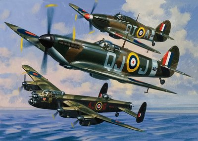 Spitfires (gouache sur papier) - Wilf (20th century) Hardy