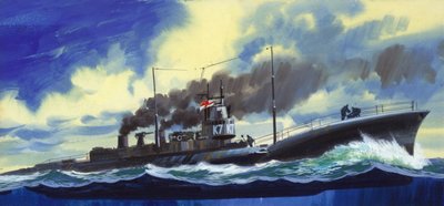 Suicide Subs (gouache sur papier) - Wilf (20th century) Hardy