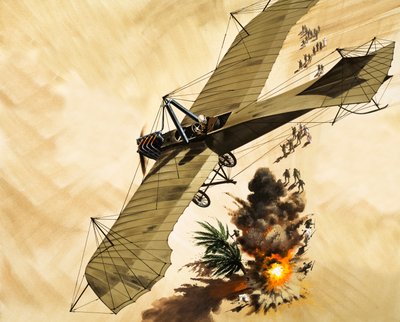 en 1911, le lieutenant Giulip Gavotti est le premier homme à larguer une bombe à partir d