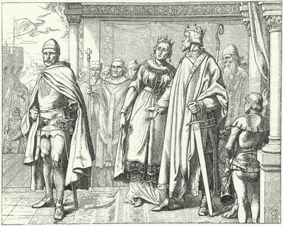 Ernest II, duc de Souabe, devant le roi Conrad II d
