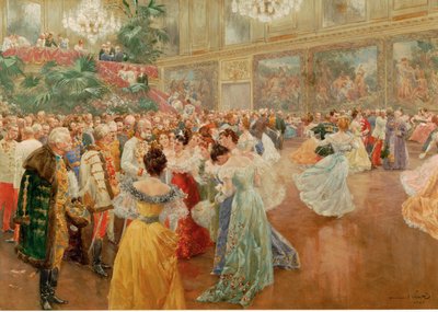 Courtball dans la Redoutensaele, Palais impérial, Vienne ... (aquarelle) - Wilhelm Gause