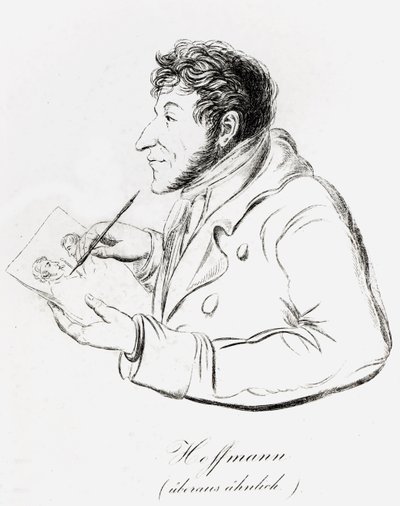 Autoportrait de Hoffmann se représentant en train de faire un autoportrait - Wilhelm Hoffmann