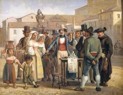 Un charlatan vendant du cirage sur la Piazza Barberini à Rome - Wilhelm Marstrand