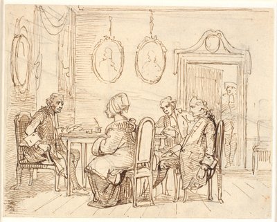 Visite chez un magistrat ou avocat. Scène holbergienne - Wilhelm Marstrand