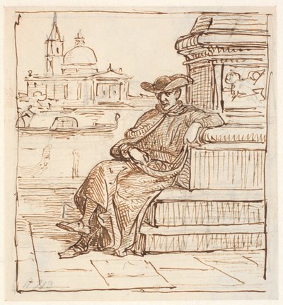 Prêtre à la colonne de Marens sur la Piazzetta - Wilhelm Marstrand