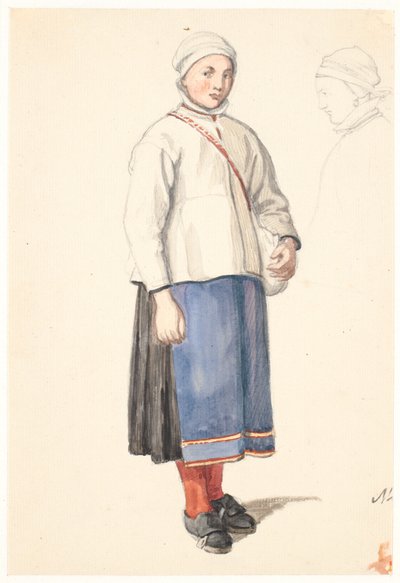 Paysanne suédoise debout - Wilhelm Marstrand