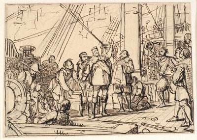 Esquisse pour la peinture dans la chapelle de Chr. 4 à Roskilde "Chr. 4 sur la Trinité" - Wilhelm Marstrand