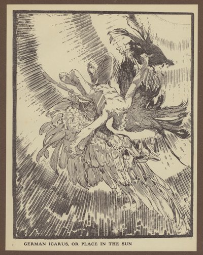 Icare allemand, ou Place au soleil (lithographie) - Will Dyson
