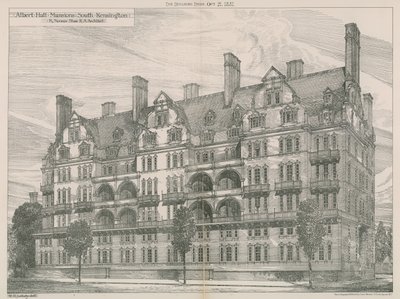 Albert Hall Mansions, South Kensington, Londres - Willam Richard Lethaby
