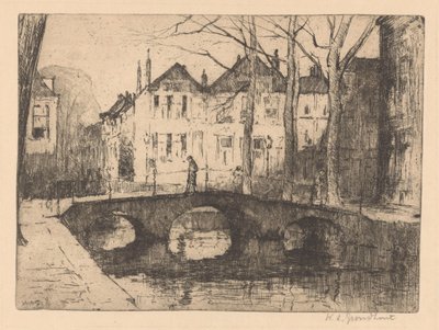 Smidswater à La Haye - Willem Adrianus Grondhout (signed by artist)