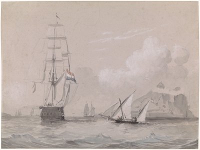 Navire hollandais au large de Gibraltar - Willem Anthonie van Deventer