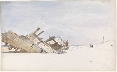 Bois flotté sur la plage de Renesse à Schouwen-Duiveland - Willem Anthonie van Deventer