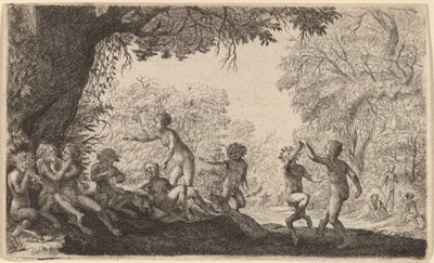 Bacchanale avec un couple dansant à droite - Willem Basse