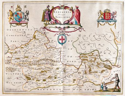 Berkshire, dans "Theatrum Orbis Terrarum, sive Atlas Novus" de Willem Blaeu, Amsterdam - Willem Blaeu