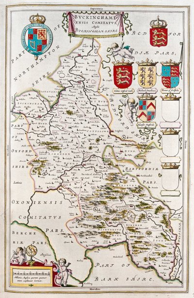 Buckingam shire, dans "Theatrum Orbis Terrarum, sive Atlas Novus" de Willem Blaeu, Amsterdam - Willem Blaeu