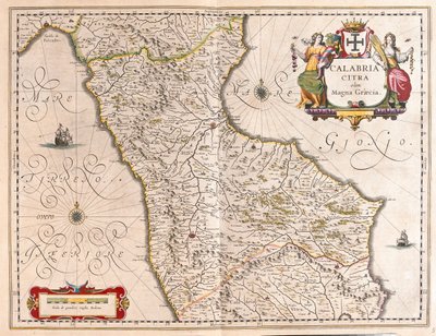 Calabre, Italie, dans "Theatrum Orbis Terrarum, sive Atlas Novus" de Willem Blaeu, Amsterdam - Willem Blaeu