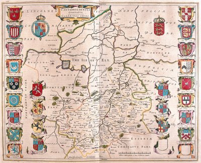 Cambridge shire, dans "Theatrum Orbis Terrarum, sive Atlas Novus" de Willem Blaeu, Amsterdam - Willem Blaeu