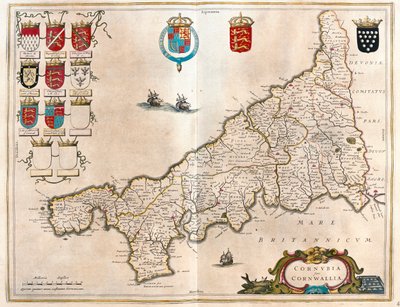 Cornouailles, dans "Theatrum Orbis Terrarum, sive Atlas Novus" de Willem Blaeu, Amsterdam - Willem Blaeu