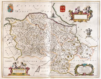 Denbigh et Flintshie, dans "Theatrum Orbis Terrarum, sive Atlas Novus" de Willem Blaeu, Amsterdam - Willem Blaeu