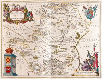Comté de Hertford, dans "Theatrum Orbis Terrarum, sive Atlas Novus" de Willem Blaeu, Amsterdam - Willem Blaeu