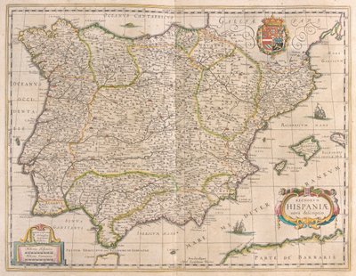 Péninsule ibérique, dans "Theatrum Orbis Terrarum, sive Atlas Novus" de Willem Blaeu, Amsterdam - Willem Blaeu