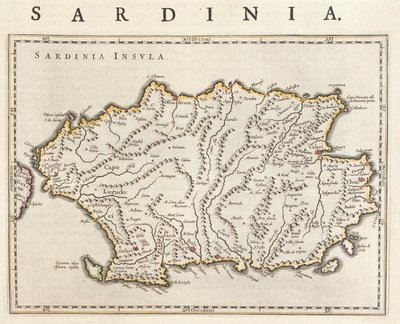 Île de Sardaigne, Italie, dans le "Theatrum Orbis Terrarum, sive Atlas Novus" de Willem Blaeu, Amsterdam - Willem Blaeu