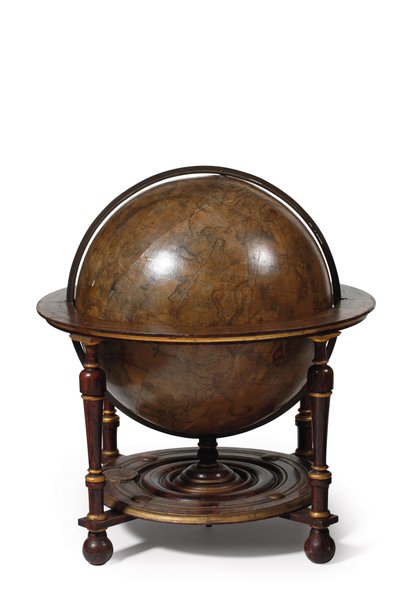 Grande paire de globes de bibliothèque, le terrestre 1645/48, le céleste après vers 1630 - Willem Blaeu