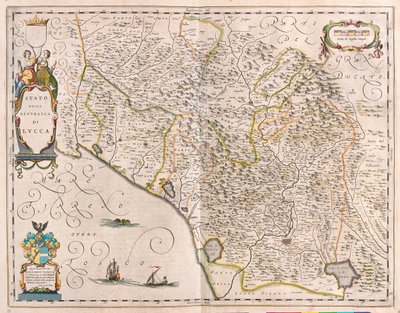 Lucques, Italie, dans "Theatrum Orbis Terrarum, sive Atlas Novus" de Willem Blaeu, Amsterdam - Willem Blaeu