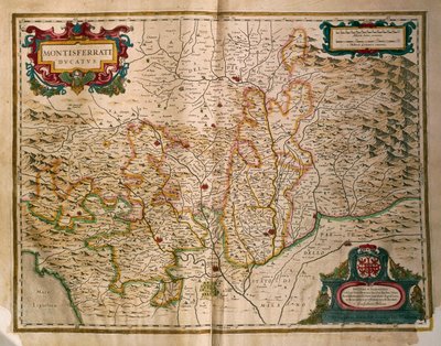 Carte du Duché de Montferrat, de Regionum Italiae, par Willem Blaeu - Willem Blaeu