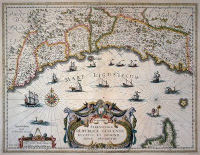 Carte de la République de Gênes, Italie - Willem Blaeu