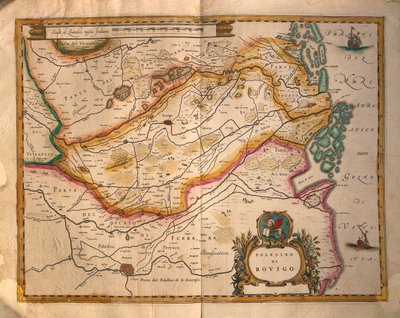 Carte de Rovigo, Italie, et ses environs, de Regionum Italiae par Willem Blaeu - Willem Blaeu