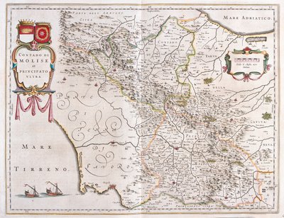 Molise, Benevento, Avellino, Italie, dans "Theatrum Orbis Terrarum, sive Atlas Novus" par Willem Blaeu, Amsterdam - Willem Blaeu