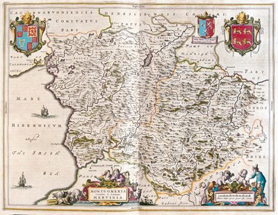 Montgomery et merioneth, dans "Theatrum Orbis Terrarum, sive Atlas Novus" de Willem Blaeu, Amsterdam - Willem Blaeu