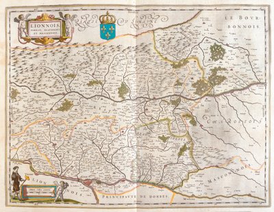 Zone nord de Lyon, dans le "Theatrum Orbis Terrarum, sive Atlas Novus" de Willem Blaeu, Amsterdam - Willem Blaeu