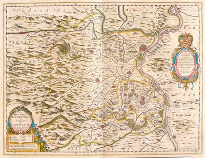 Orange et Avignon, dans le "Theatrum Orbis Terrarum, sive Atlas Novus" de Willem Blaeu, Amsterdam - Willem Blaeu