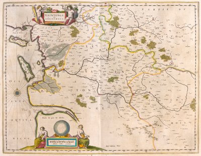 Saintonge et Angoumois, Charente-Maritime, dans "Theatrum Orbis Terrarum, sive Atlas Novus" de Willem Blaeu, Amsterdam - Willem Blaeu