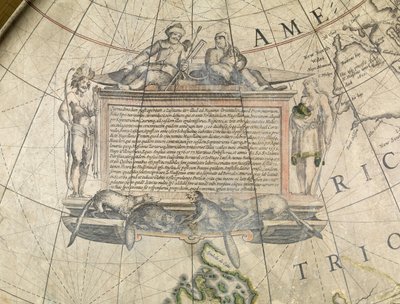 Globe terrestre au sol, détail de Cartouche, c.1650 - Willem Blaeu
